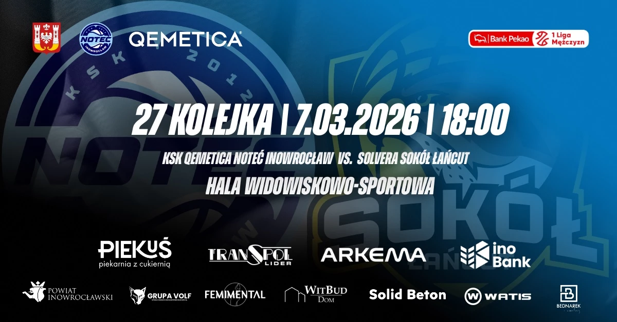 KSK QEMETICA Noteć Inowrocław vs Solvera Sokół Łańcut